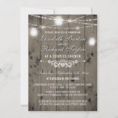 ストリングラ素朴イツメイソンジャースカップルのシャワー 招待状 (正面)