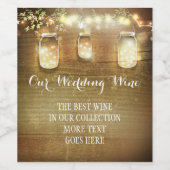 ストリングラ素朴イツメイソンジャースバーンウッド ワインラベル (シングルラベル)