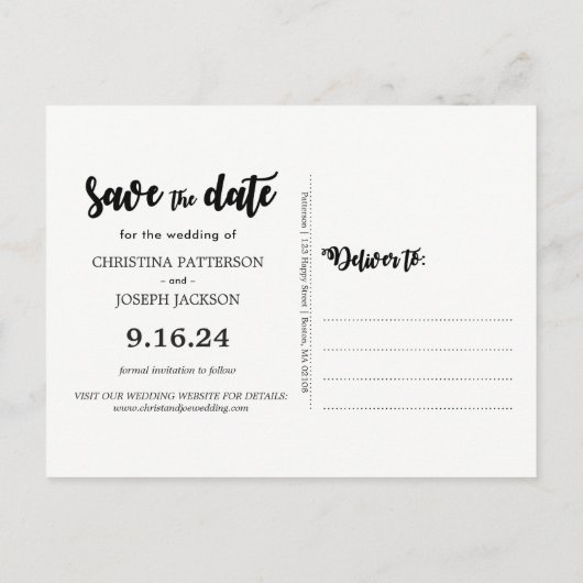 ストリングラ素朴イツメイソンJar日付を保存 案内ポストカード (裏面)