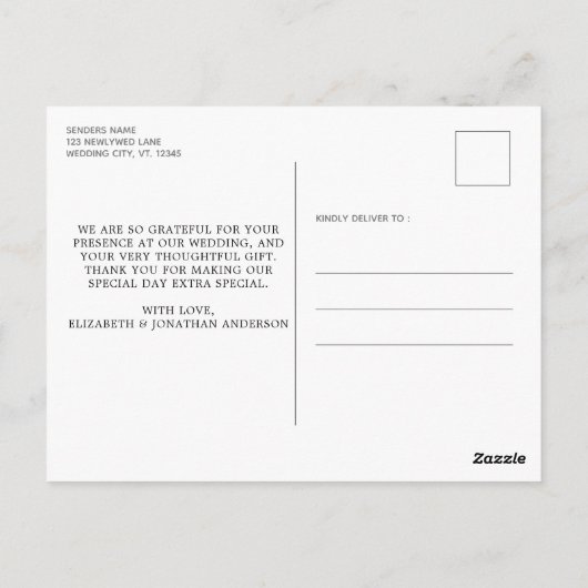 ストリングラ素朴イツユーカリ結婚の感謝 ポストカード (裏面)