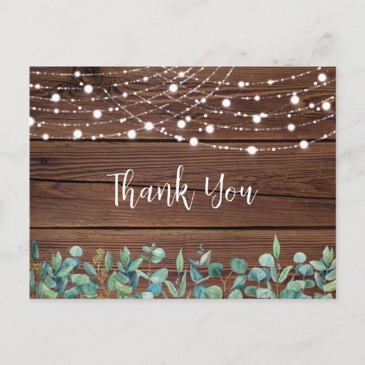 ストリングラ素朴イツユーカリ結婚の感謝 ポストカード (正面)
