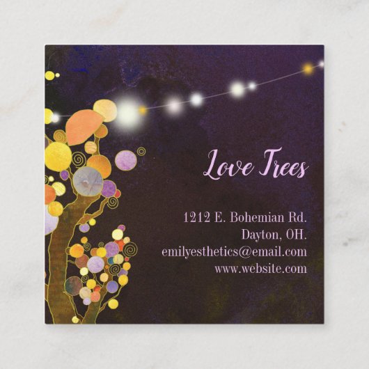 ストリングラ素朴イツラブツリーズエステティシャン スクエア名刺 (裏面)