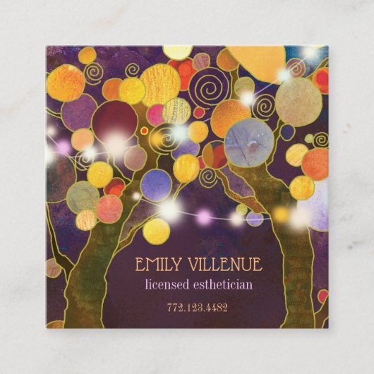 ストリングラ素朴イツラブツリーズエステティシャン スクエア名刺 (正面)