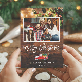 ストリングラ素朴イツレッドクリスマストラック写真 シーズンカード