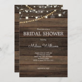 ストリングラ素朴イトウッドブライダルシャワー 招待状 (正面/裏面)