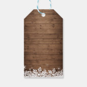 ストリングラ素朴イトスノーフレーク冬の結婚式 ギフトタグ (裏面)