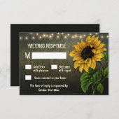 ストリングラ素朴イトヒマワリー結婚式RSVPカード 出欠カード (正面/裏面)