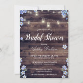 ストリングラ素朴イトフローラバーンウッドブライダルシャワー 招待状 (正面)