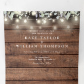 ストリングラ素朴イトフローラモノグラム写真結婚の 三つ折り招待状 (内部最初)