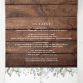 ストリングラ素朴イトフローラモノグラム写真結婚の 三つ折り招待状 (内部中)