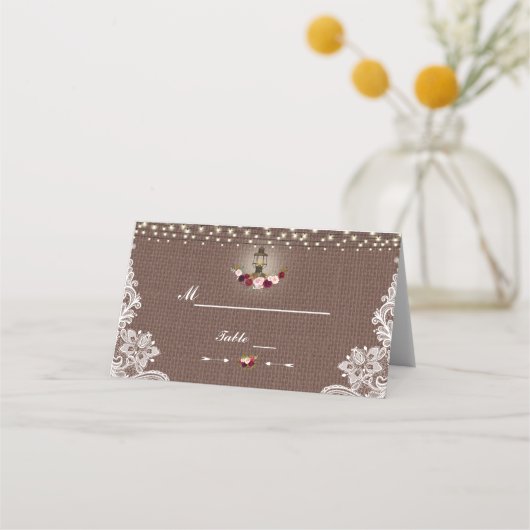 ストリングラ素朴イトレースバーラップテーブル番号 プレイスカード (正面)