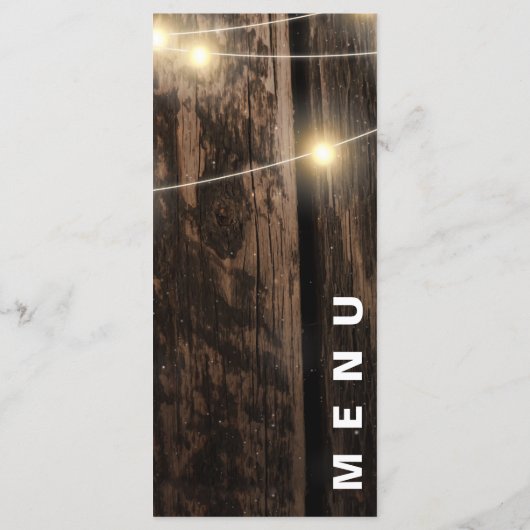 ストリングラ素朴イト付き木材ウェディングパーティー メニュー (裏面)