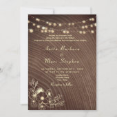 ストリングラ素朴イト付き木材結婚式招待状 招待状 (正面)