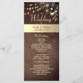 ストリングラ素朴イト付き木材結婚式 プログラム (正面)