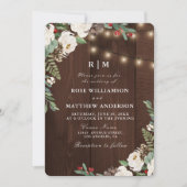 ストリングラ素朴イト冬の結婚式 招待状 (正面)