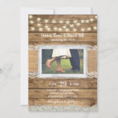 ストリングラ素朴イト国結婚式の写真 招待状 (正面)