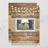 ストリングラ素朴イト国結婚式の写真 招待状 (正面/裏面)