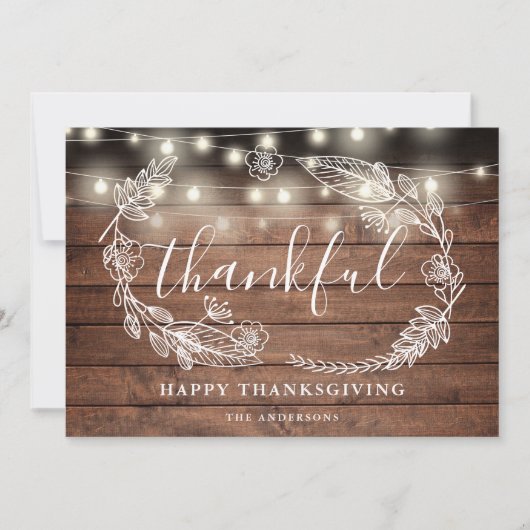 ストリングラ素朴イト感謝の写真感謝祭 シーズンカード (正面)