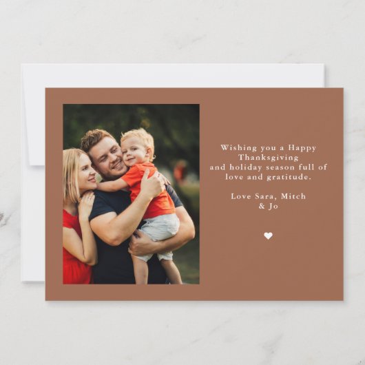 ストリングラ素朴イト感謝の写真感謝祭 シーズンカード (裏面)