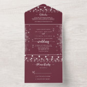 ストリングラ素朴イト書道ブルゴーニュ結婚ズ オールインワン招待状 (内側)