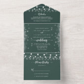 ストリングラ素朴イト書道緑結婚の オールインワン招待状 (内側)