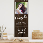 ストリングラ素朴イト木目卒業式垂直 ポスター (キッチン)