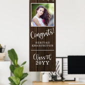 ストリングラ素朴イト木目卒業式垂直 ポスター (ホームオフィス)