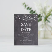 ストリングラ素朴イト石板チョーク結婚ボード救ズ インビテーションポストカード (スタンド正面)