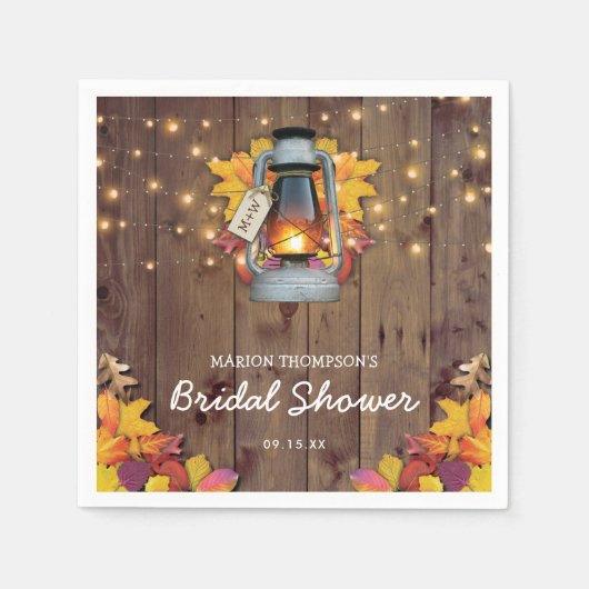 ストリングラ素朴イト紅葉ブライダルシャワー スタンダードカクテルナプキン (正面)