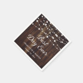 ストリングラ素朴イト結婚ウッド スタンダードカクテルナプキン (角)