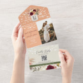 ストリングラ素朴イト結婚フローラのQRコード オールインワン招待状 (貼ってはがせる)