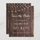 ストリングラ素朴イト結婚式の日付カードの保存 (正面/裏面)