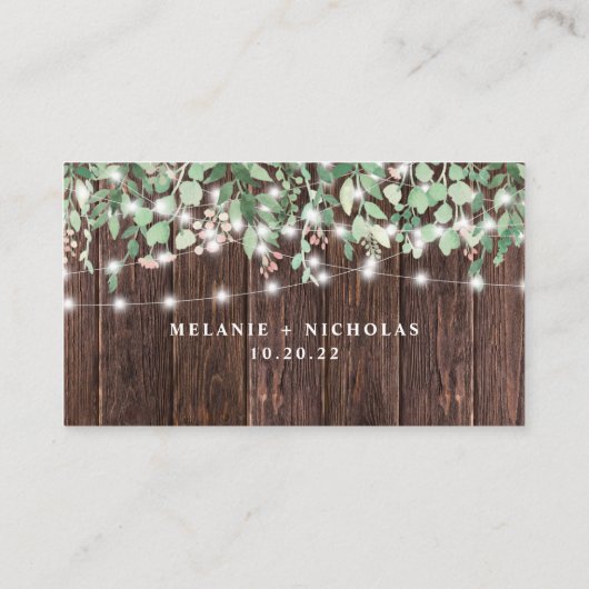 ストリングラ素朴イト結婚式RSVPウェブサイトカード エンクロージャーカード (裏面)