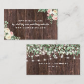 ストリングラ素朴イト結婚式RSVPウェブサイトカード エンクロージャーカード (正面/裏面)