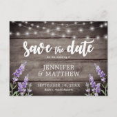 ストリングラ素朴イト花結婚式の日付を保存 案内ポストカード (正面)