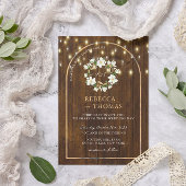 ストリングラ素朴イト金ゴールドアーチマグノリア結婚ズ 招待状