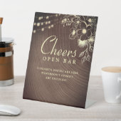 ストリングラ素朴イト開いたバー記号 台座サイン (インサイチュ)