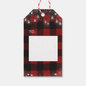 ストリングラ素朴イト雪フレーク赤い格子模様の写真 ギフトタグ (裏面)