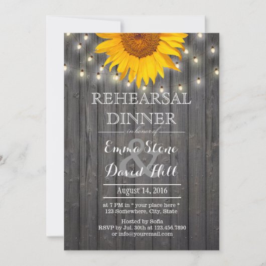 ストリングラ素朴イト&ひまわりリハーサルディナー 招待状 (正面)