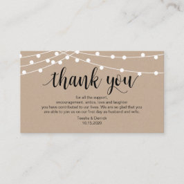 ストリングラ素朴イト、ブラック、結婚s Thank you エンクロージャーカード