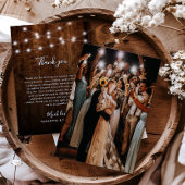 ストリングラ素朴イト、写真&ウッド結婚ズ サンキューカード