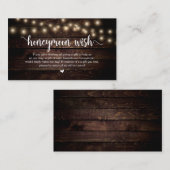 ストリングラ素朴イト、木材、ハネムーンの願い エンクロージャーカード (正面/裏面)