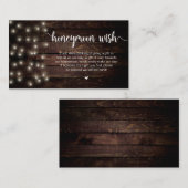 ストリングラ素朴イト、木材、ハネムーンの願い エンクロージャーカード (正面/裏面)