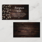 ストリングラ素朴イト、木材、ハネムーンの願い エンクロージャーカード (正面/裏面)