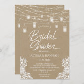 ストリングラ素朴イトLGBTQブライダルシャワーの呼び出し 招待状 (正面/裏面)