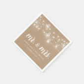 ストリングラ素朴イトMr.とMrs.のモノグラ結婚ム スタンダードカクテルナプキン (角)