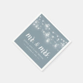 ストリングラ素朴イトMr.とMrs.のモノグラ結婚ム スタンダードカクテルナプキン (角)