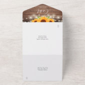 ストリングラ素朴イトQRコードヒマワリ結婚ーズ オールインワン招待状 (外側)