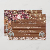 ストリングラ素朴インライト赤ちゃんのブレスレース結婚の サンキューカード (正面/裏面)