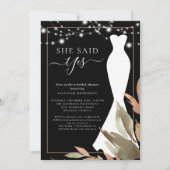 ストリングラ結婚イトのドレスブライダルシャワー 招待状 (正面)